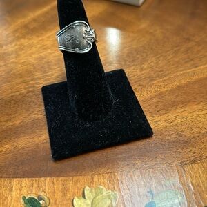 Silver Spoon Ring monogrammed “N”